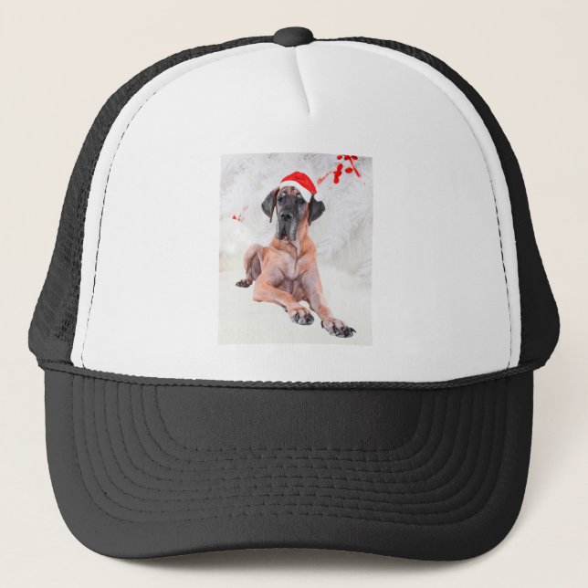 Great dane Hund Hat God jul Truckerkeps (Framsida)