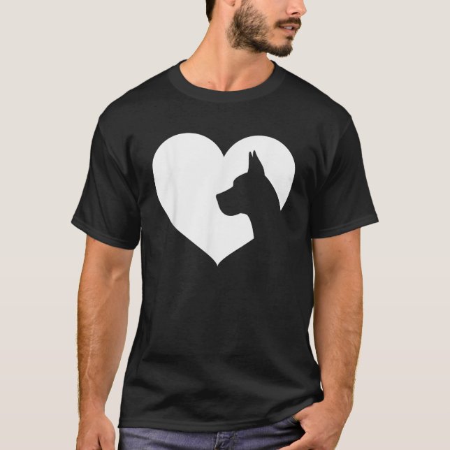 Great dane Hund Heart Silhouette Great dane T Shirt (Framsida)