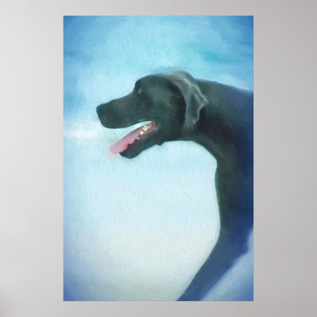 GREAT DANE HUND HUND BEACH POSTER (Framsidan)