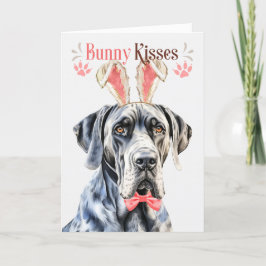 Great dane Hund i Bunny Öron för Påsk Helgkort
