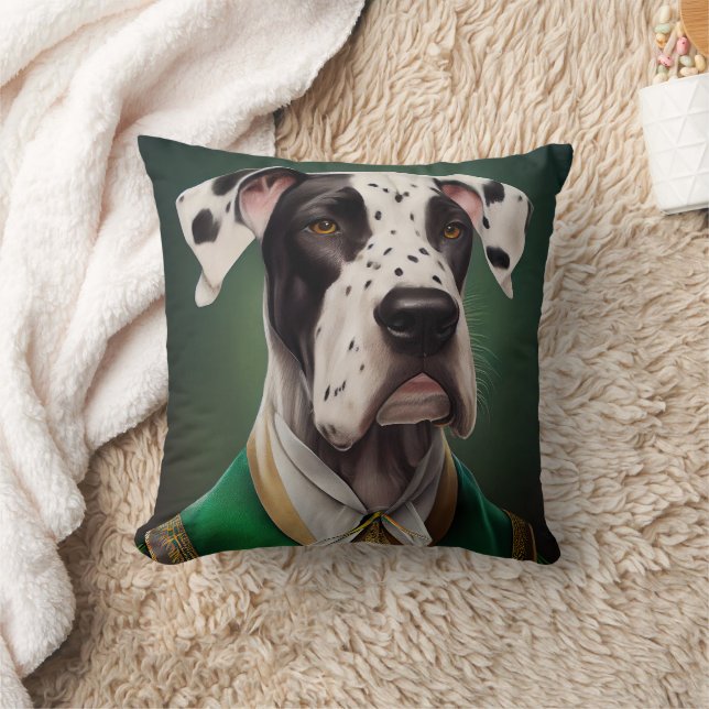 Great dane Hund i St. Patrick Dress Kudde (Filt)