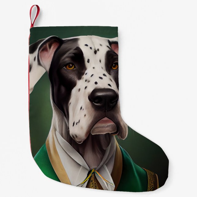 Great dane Hund i St. Patrick Dress Liten Julstrumpa (Framsidan)