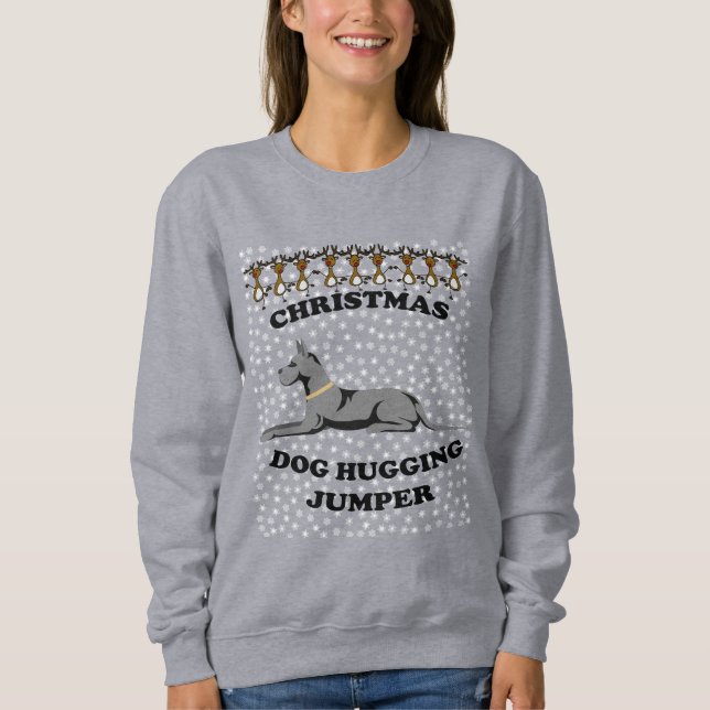 Great dane hund jul-Hund Hugger T Shirt (Framsida)