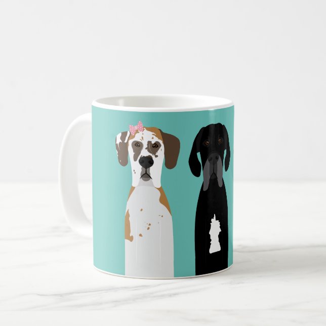 Great dane Hund Kaffemugg (Framsida vänster)