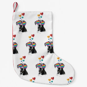Great dane Hund med hjärtans Alla hjärtans dag Liten Julstrumpa