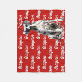 Great dane Hund med Namn under mönstrad jul Fleecefilt