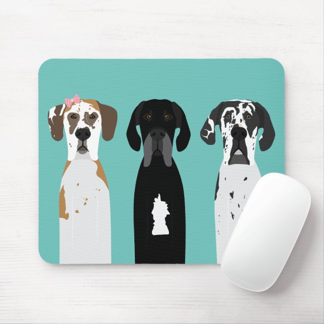 Great dane Hund Musmatta (Med mus)