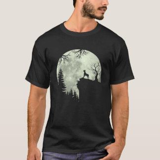 great dane Hund och Måne Howl i Forest Hund Hallow T Shirt