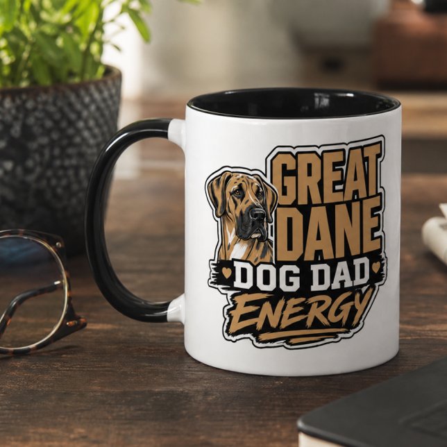 Great Dane Hund Pappa Energi  Mugg (Great Dane Dog Dad Energy Mug)
