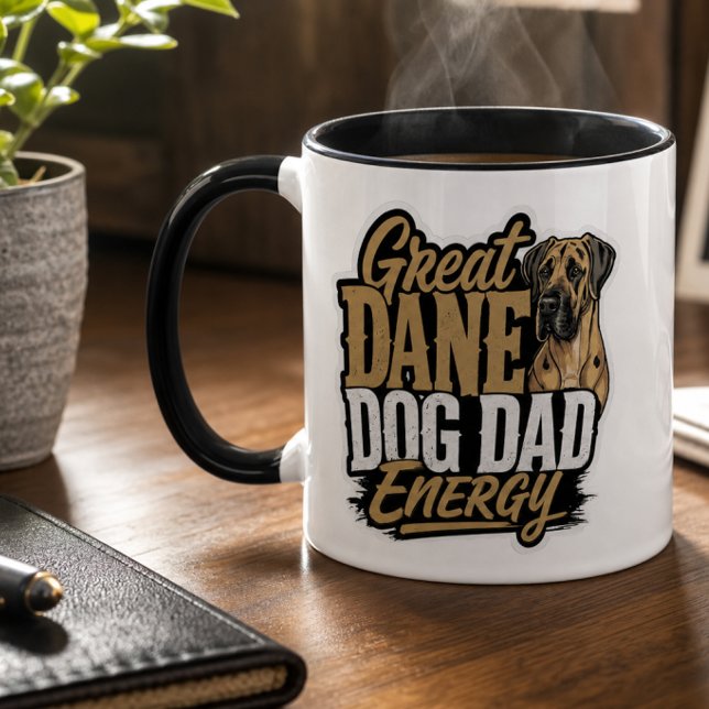 Great Dane Hund Pappa Energi  Mugg (Great Dane Dog Dad Energy Mug)