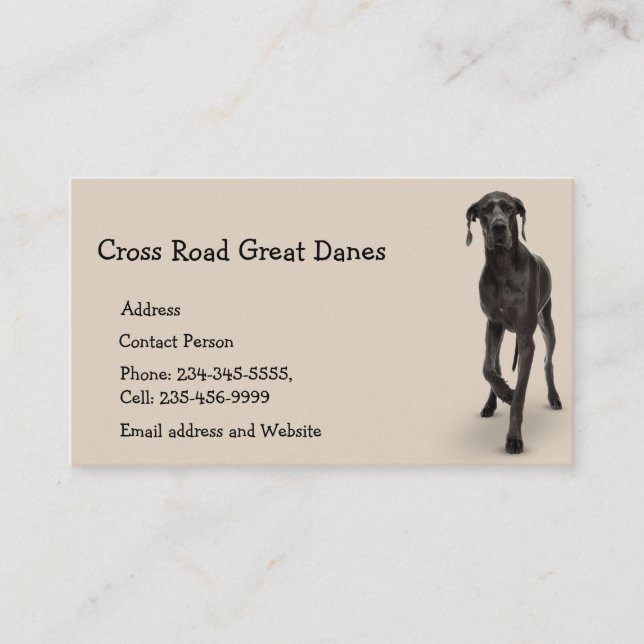Great dane Hund Pet Animal Affärskort Magnet Visitkort (Framsida)