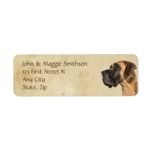 Great dane Hund Pet Animal Returadress Etikett