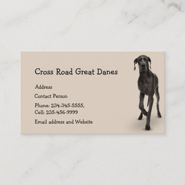 Great dane Hund Pet Animal Visitkort (Framsida)