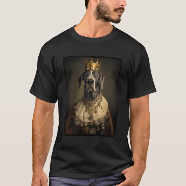 Great dane Hund Porträtt Renaissance Funny Pet Mam T Shirt (Framsida)