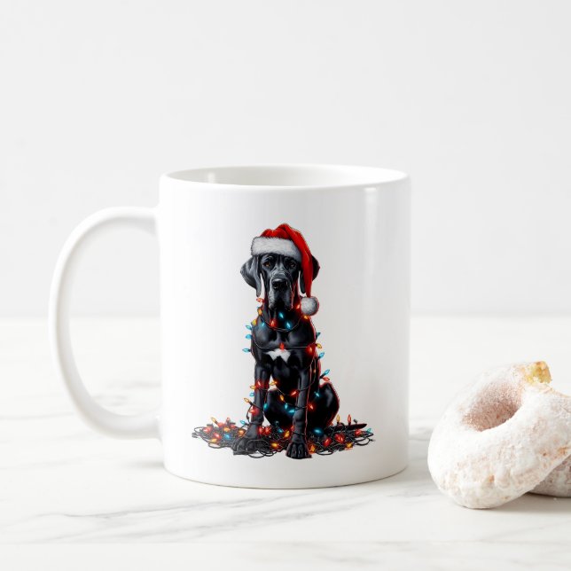 Great dane Hund Puppy-julen Kaffemugg (Med munk)
