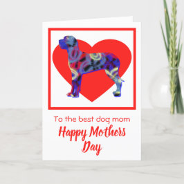 Great dane Hund Red Heart Mor's Day Card Tack Kort