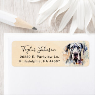 Great Dane Hund Returadressetikett Returadress Etikett