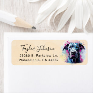 Great Dane Hund Returadressetikett Returadress Etikett