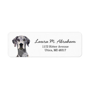 Great dane Hund-returadressetikett Returadress Etikett