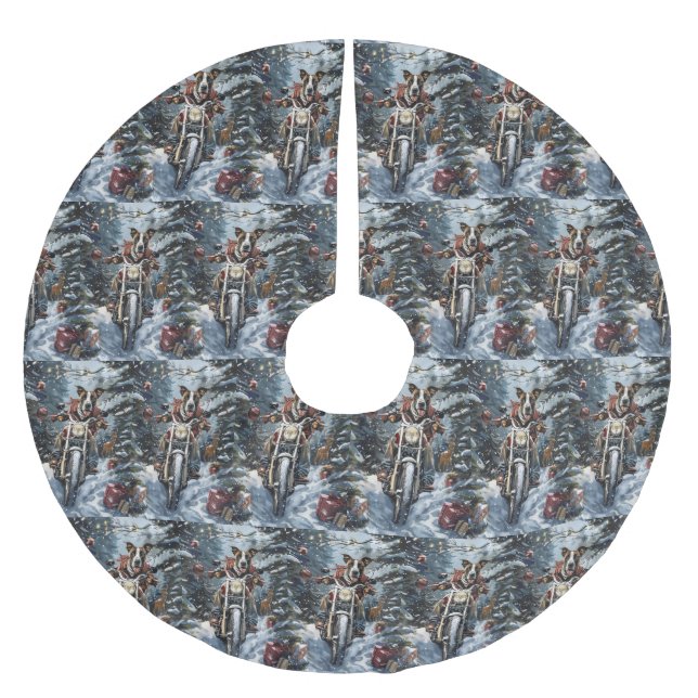 Great dane Hund Riding Motorcykel - jul Julgransmatta Borstad Polyester (Framsidan)