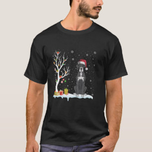 Great dane Hund Santa Hat Festive Träd Light Krist T Shirt