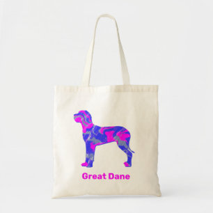 Great dane Hund Silhouette Crazy Shock rosa Tygkasse