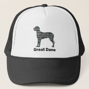 Great dane Hund Silhouette-Gult och blå galler Keps
