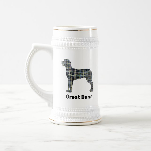 Great dane Hund Silhouette-Gult och svart rutnätsl Sejdel (Vänster)