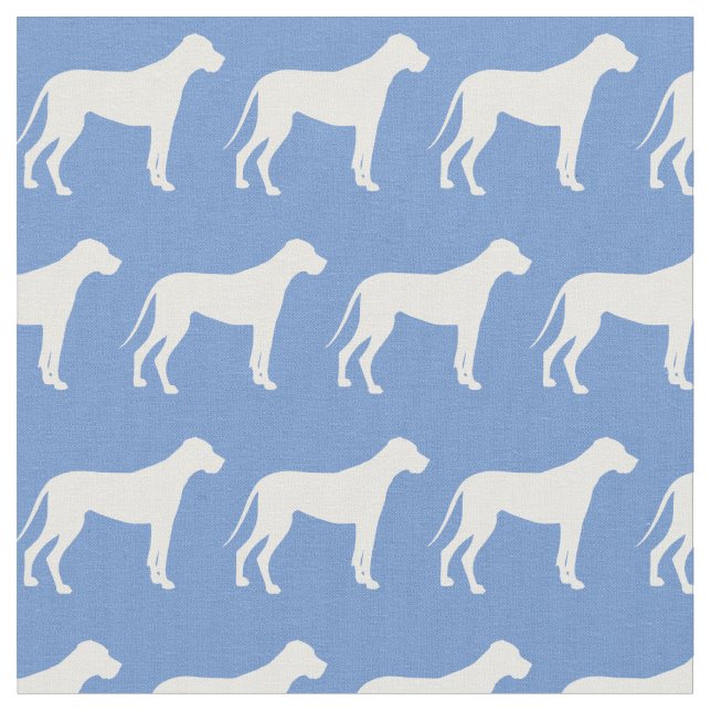 Great dane Hund Silhouette Pet Light Blue Tyg (Närbild)