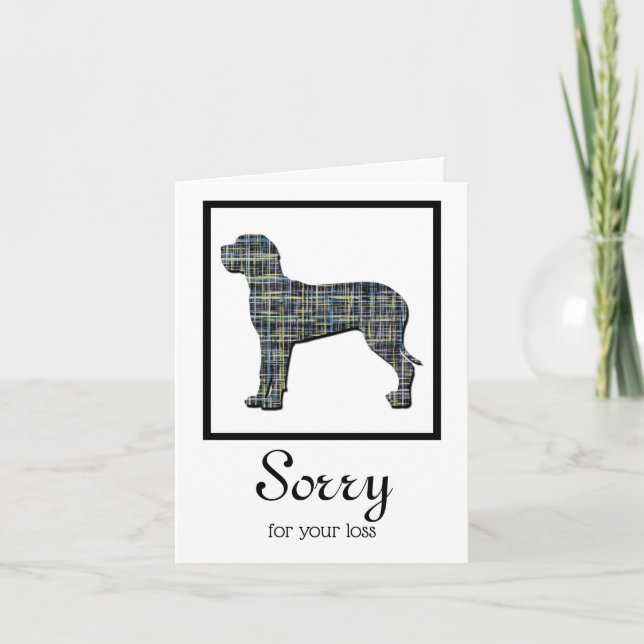Great dane Hund Silhouette Pet Sympathy Card Kort (Framsida)