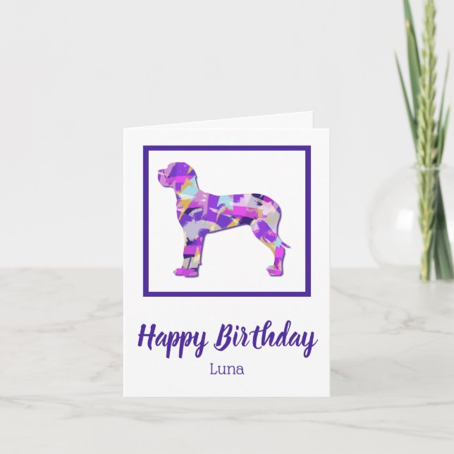 Great dane Hund Silhouette PPY&B Birthday Kort (Framsida)