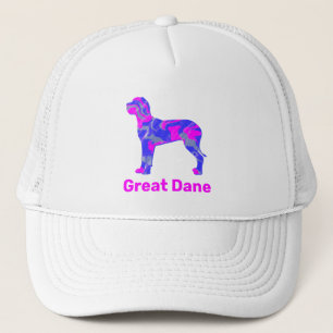 Great dane Hund Silhouette Shock rosa & Blue Keps