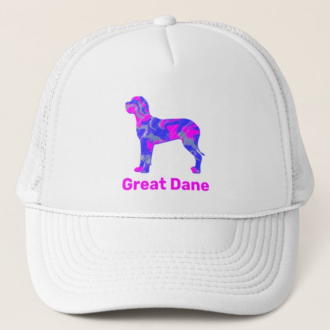 Great dane Hund Silhouette Shock rosa & Blue Keps (Framsida)