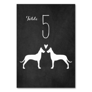 Great dane Hund Silhouettes bröllopsmottagning Bordsnummer
