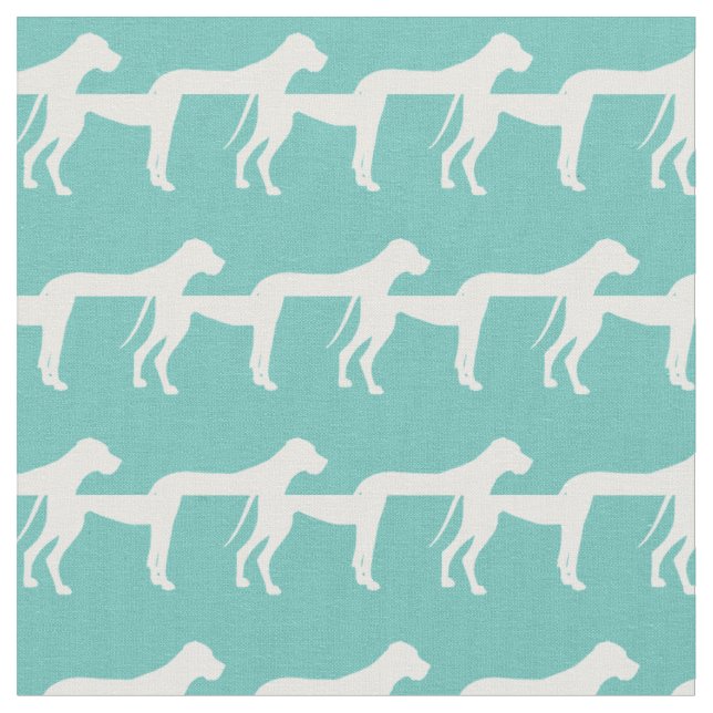 Great Dane Hund Silhuett Husdjur Teal Tyg (Närbild)