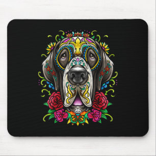 Great dane Hund Tattoo Day of the dead Blommigt Me Musmatta