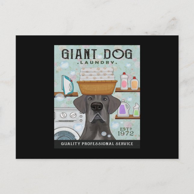 Great dane Hund Tvätt Company Meddelande Vykort (Framsida)