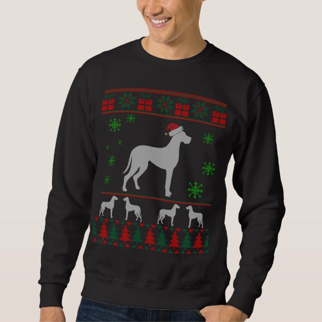 Great dane Hund Ugly jul Sweater Gift for Hund Lång Ärmad Tröja (Framsida)