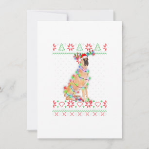 Great dane Hund Ugly Sweater jul Puppy Hund Lo Inbjudningar