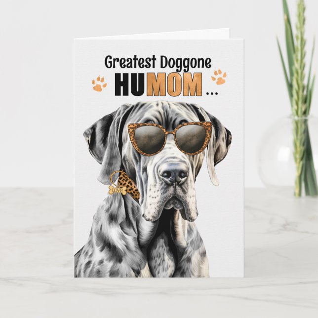 Great dane Hund Underbarare HuMOM Mors dag Helgkort (Framsida)