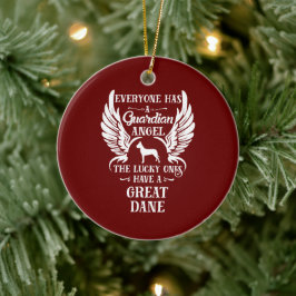 Great dane hund (väktare) julgransprydnad keramik