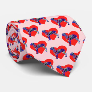 Great dane Hund Valentines day Röda Rosa Nacke Slips