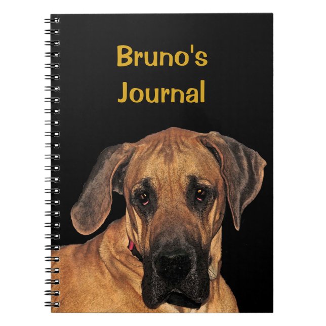 Great dane Hundar Journal Anteckningsbok Med Spiral (Framsidan)