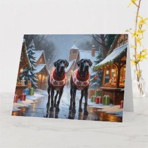 Great dane Hundar jul Snö Helgdag Kort