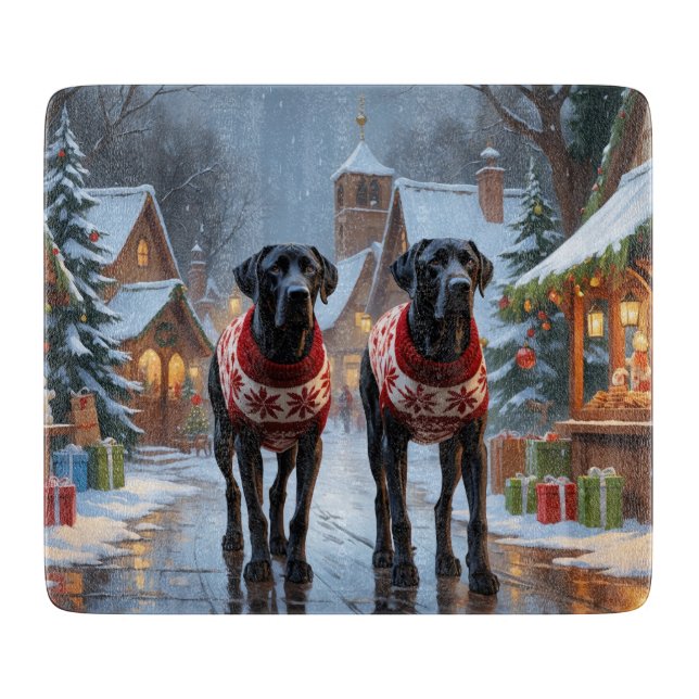 Great Dane Hundar Jul Snö Högtid (Framsidan)