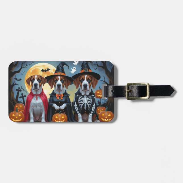 Great dane Hundar Pumpkin Halloween Funny Bagagebricka (Horisontell Framsida)