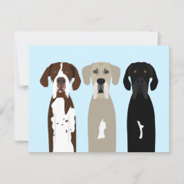 Great dane Hundar Vykort