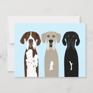 Great dane Hundar Vykort