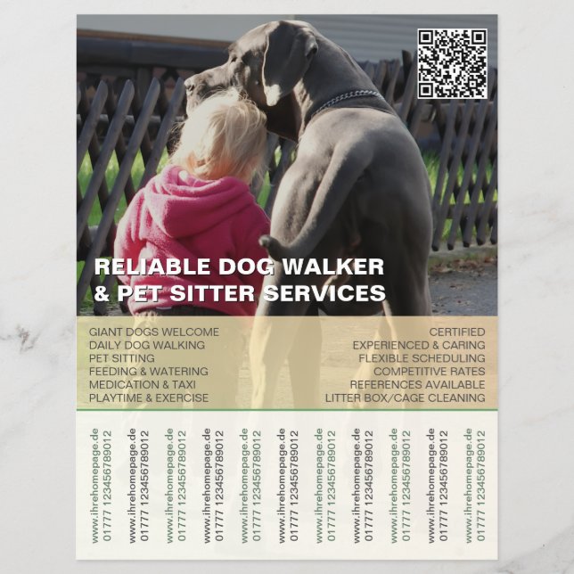 Great Dane hundpromenadvakt Sitter  Reklamblad (Framsidan)