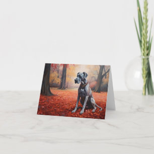 Great dane i Höst löv Fall Inspire Kort